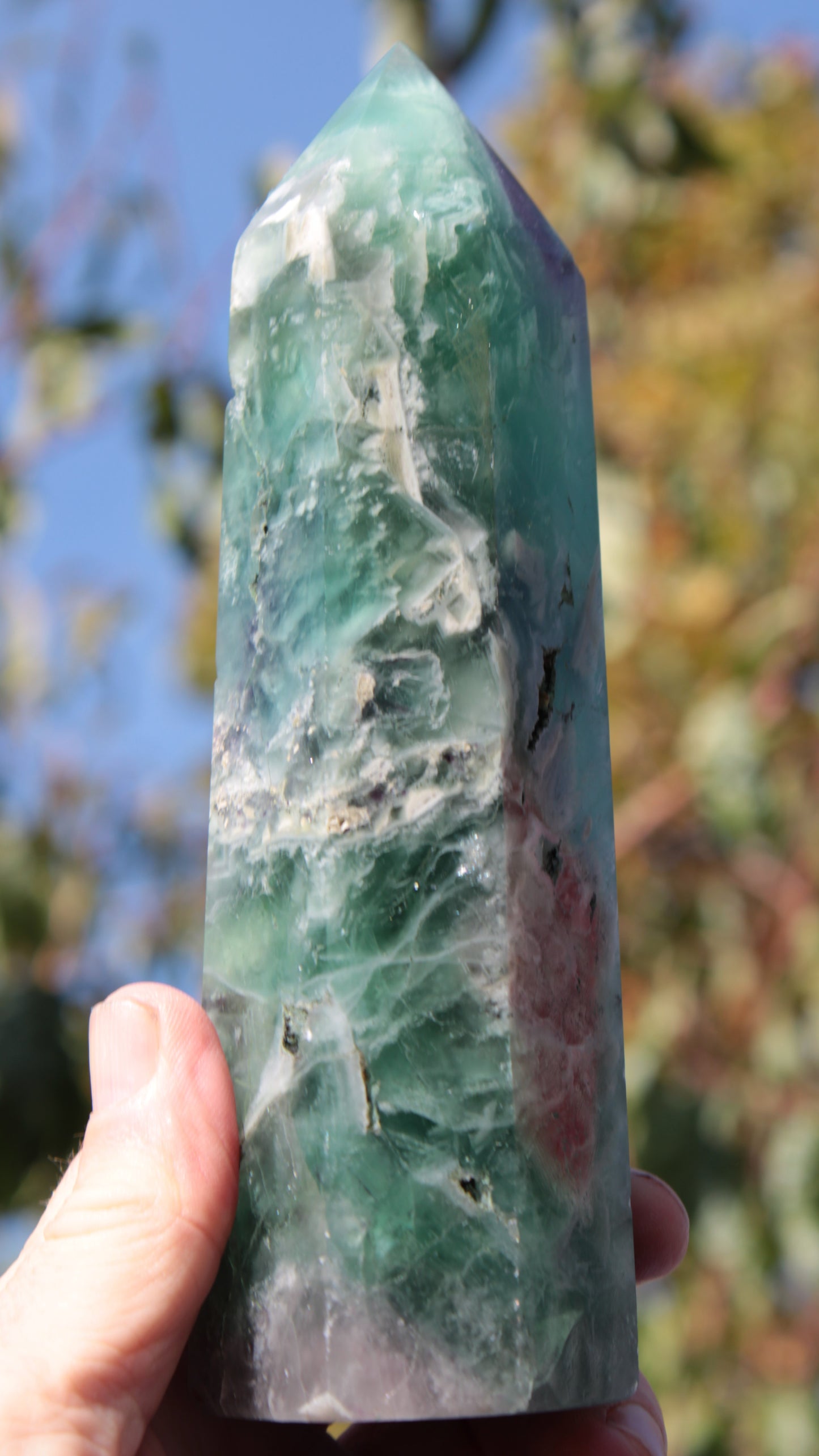 Fluorite obelisk 766g Rocks and Things