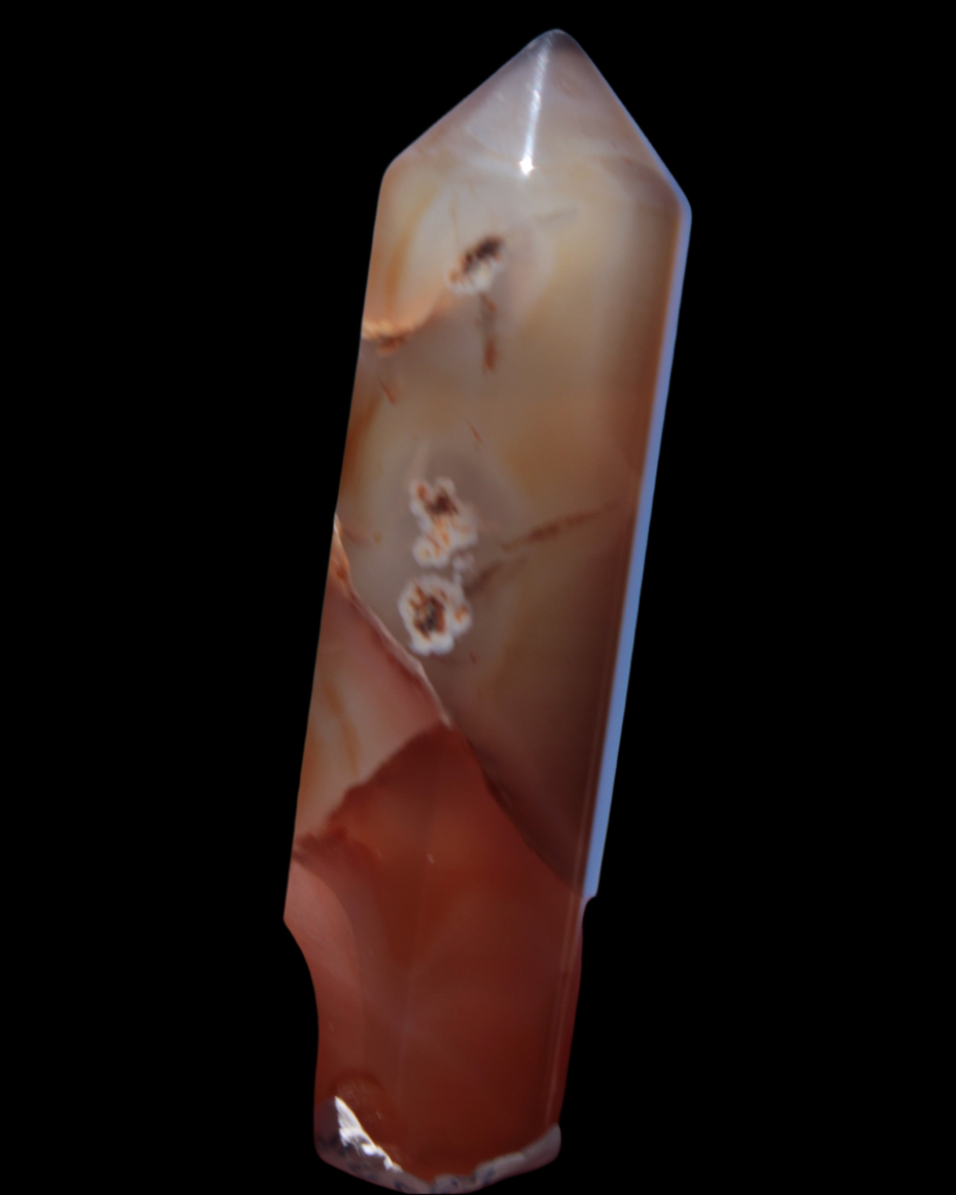 Cherry Blossom Agate wand from Madagascar 43g - Rocks and Things Store