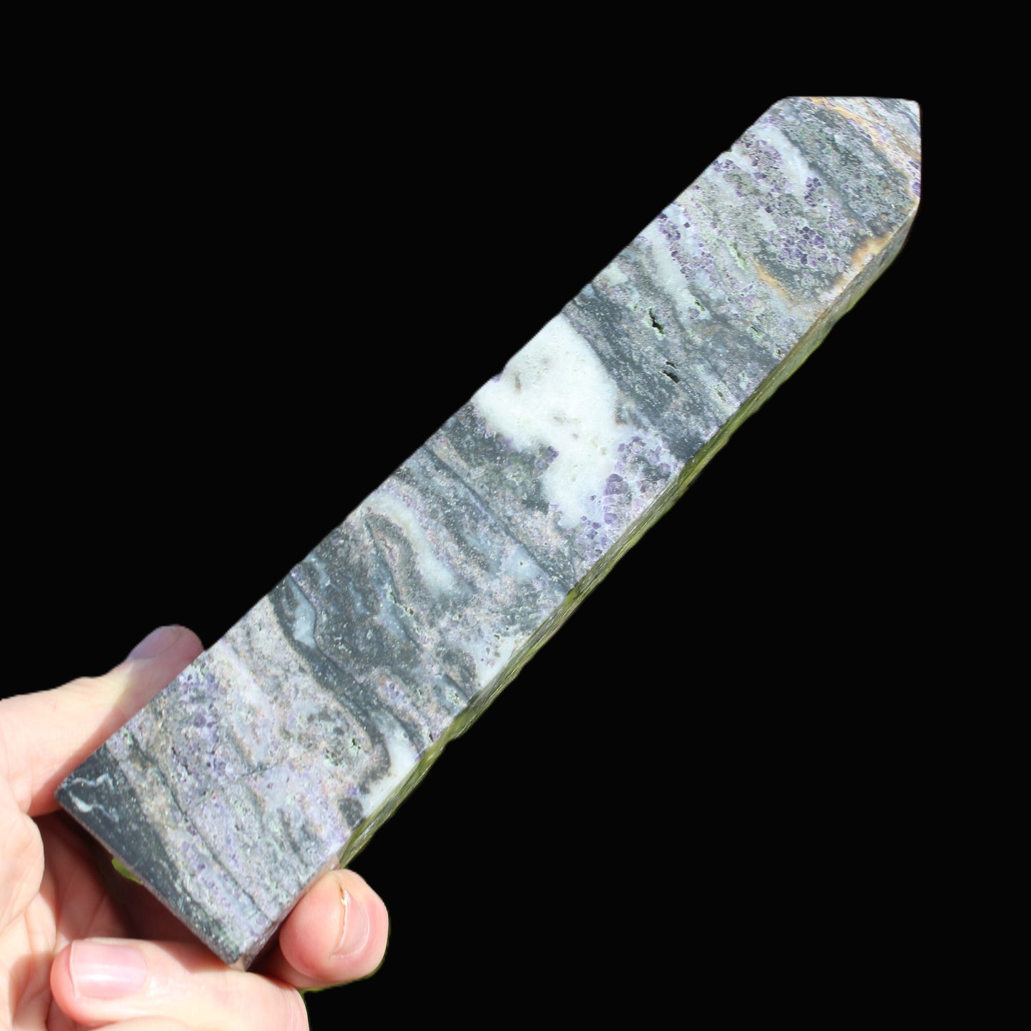 Purple Fluorite obelisk 715g Rocks and Things