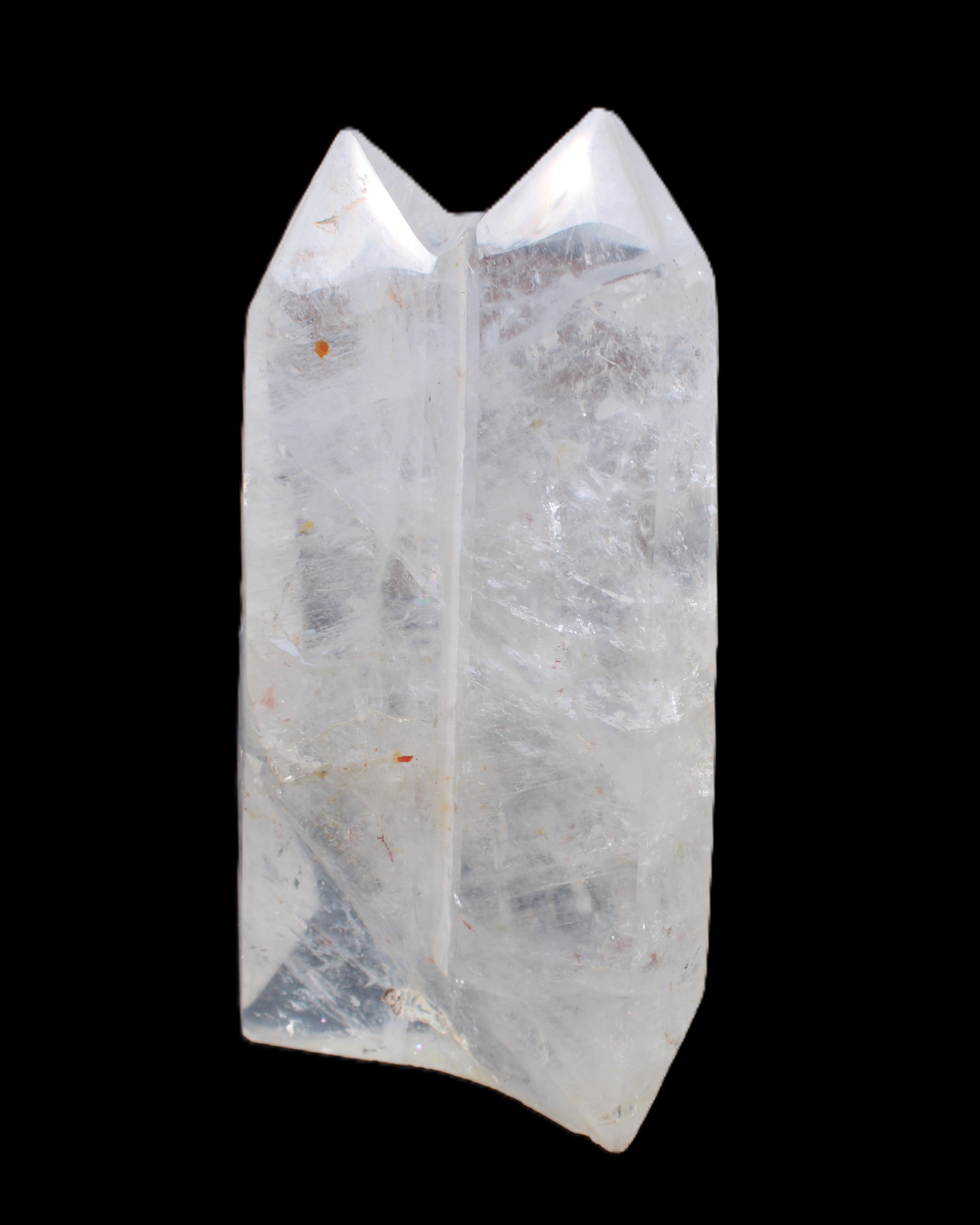 Clear Quartz double-pillar obelisk 1655g in sunlight - Rocks and Things Store