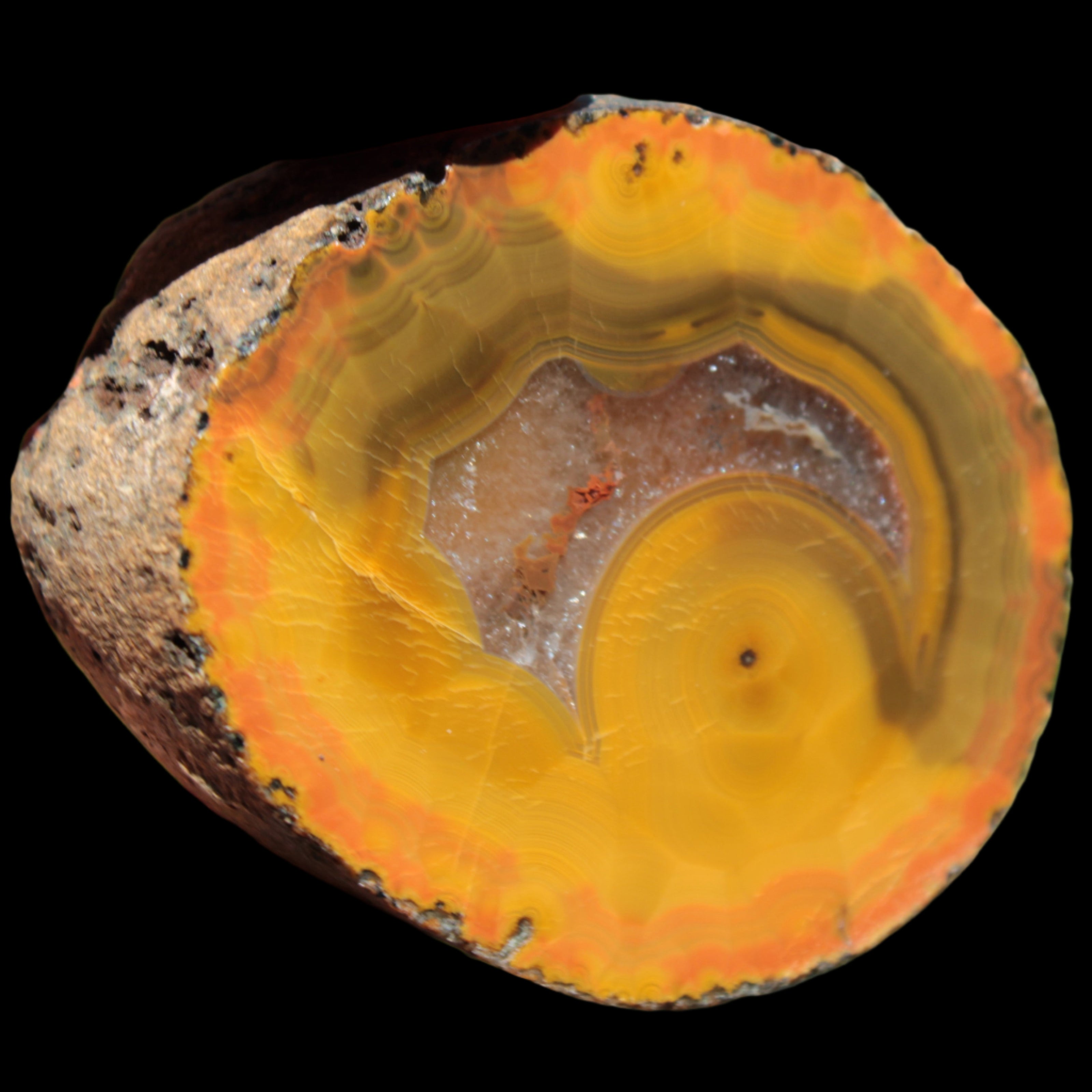 Warring States Carnelian red and yellow silk banded Agate 71g - Rocks and Things Store