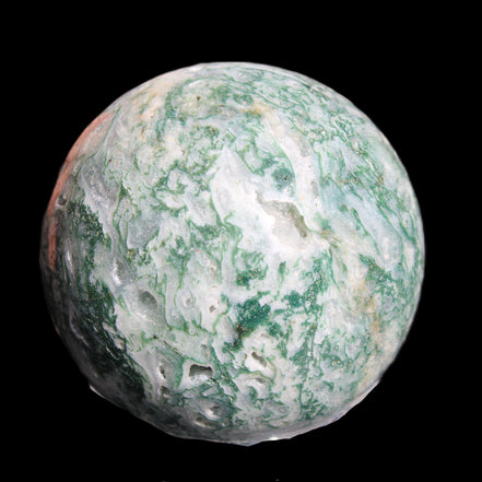 Ocean Moss Agate sphere 239g in sunlight - Rocks and Things Store