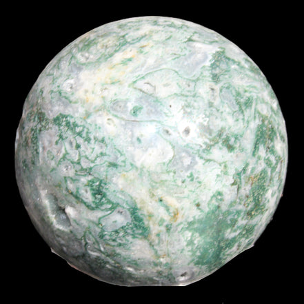 Ocean Moss Agate sphere 239g in sunlight - Rocks and Things Store