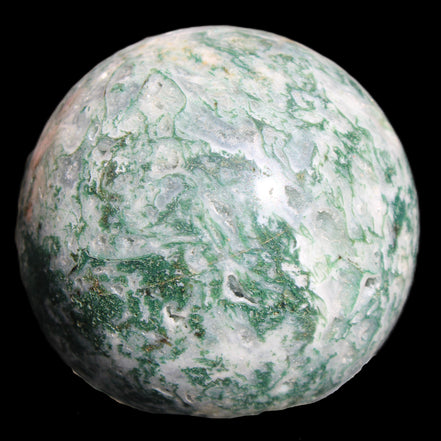 Ocean Moss Agate sphere 239g in sunlight - Rocks and Things Store