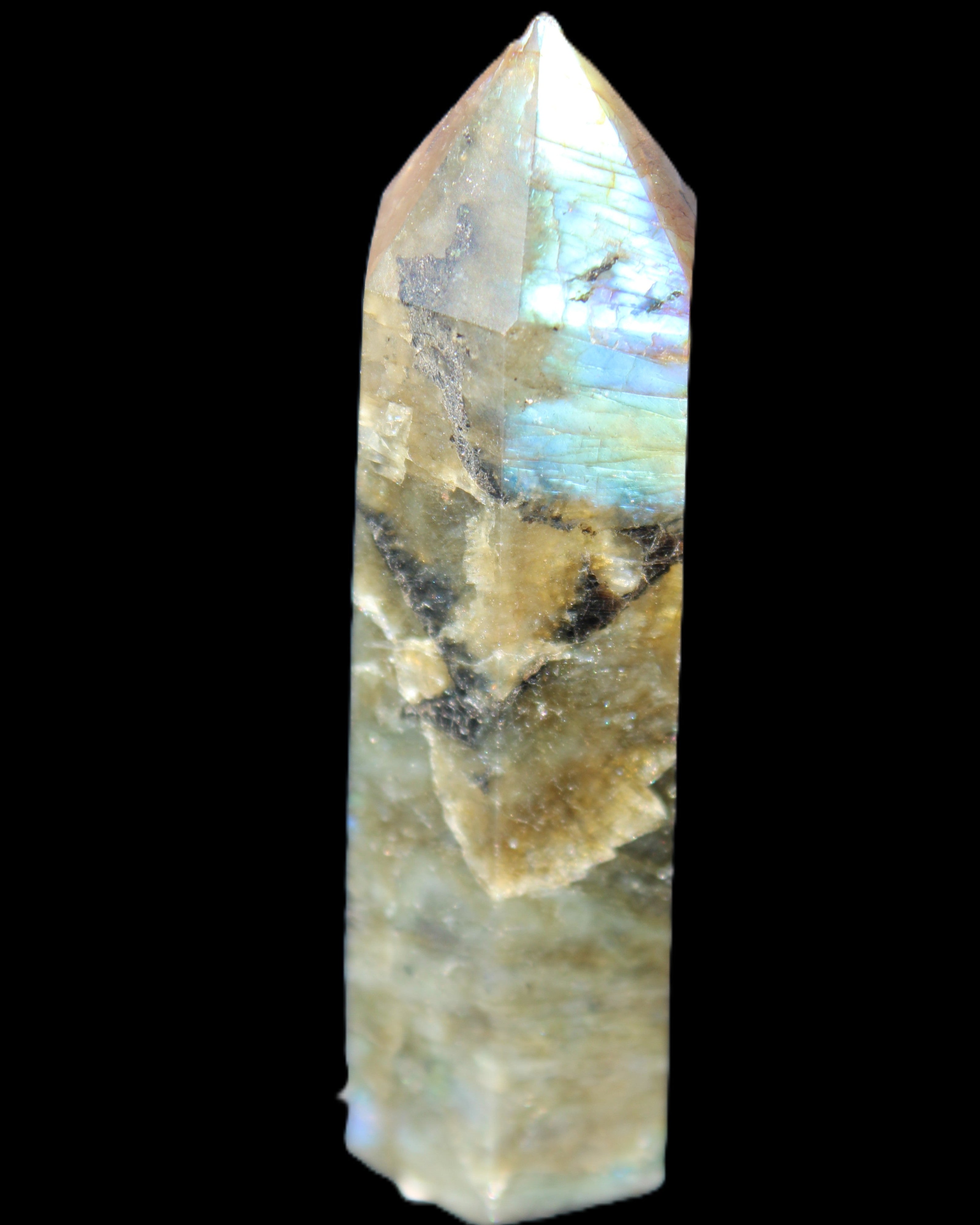 Labradorite wand 89g in sunlight - Rocks and Things Store