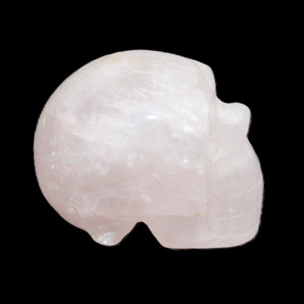 Rose Quartz hand-carved skull 51g in sunlight - Rocks and Things Store