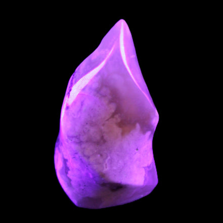 Snowflake Cherry Blossom Agate flame from Madagascar 63g in UV light - Rocks and Things Store