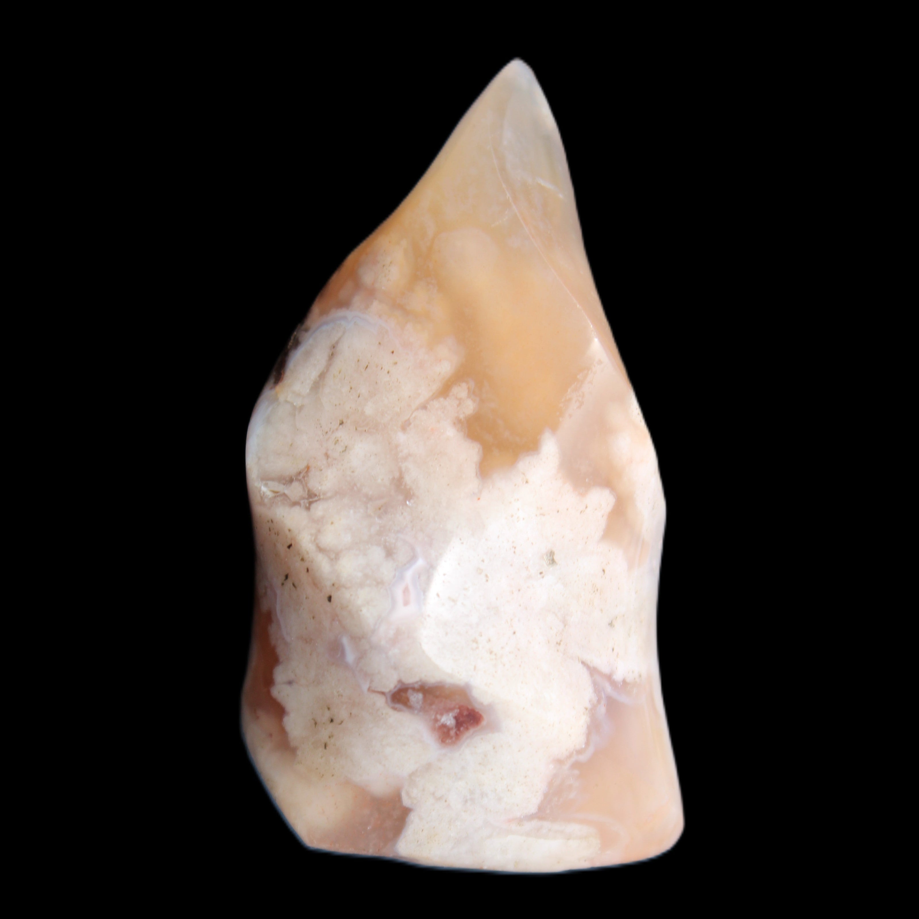 Snowflake Cherry Blossom Agate flame from Madagascar 63g in sunlight - Rocks and Things Store