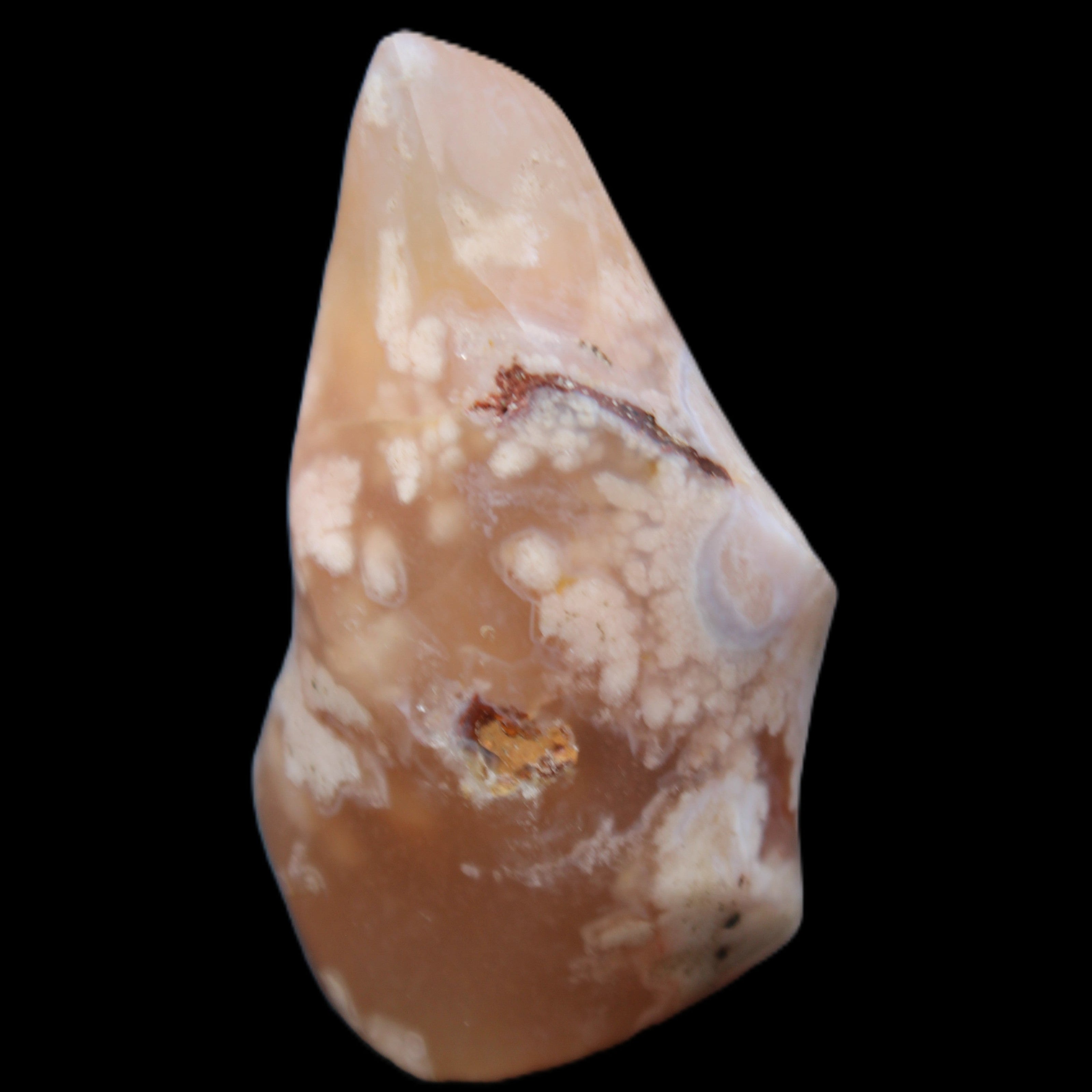 Snowflake Cherry Blossom Agate flame from Madagascar 63g in sunlight - Rocks and Things Store