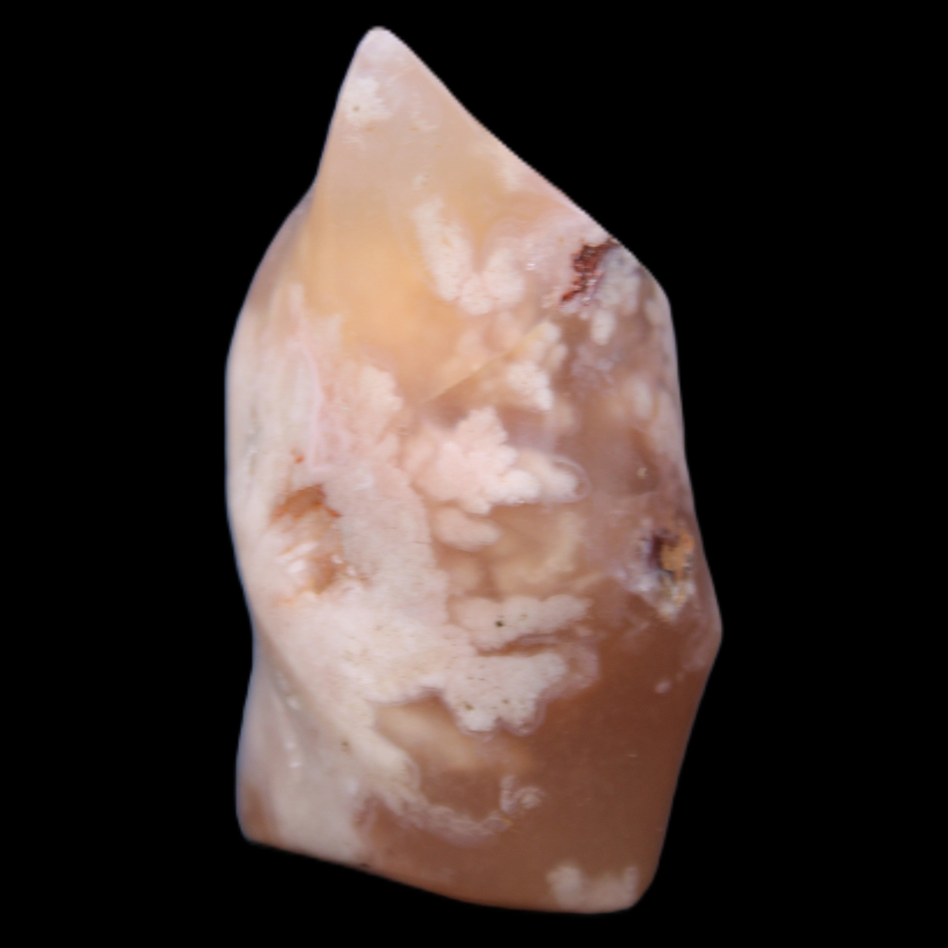 Snowflake Cherry Blossom Agate flame from Madagascar 63g in sunlight - Rocks and Things Store