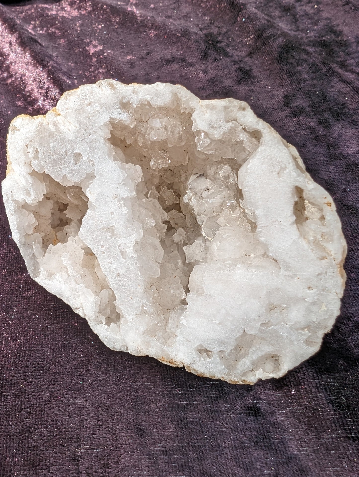 White Quartz sparkly crystal geode 244g Rocks and Things