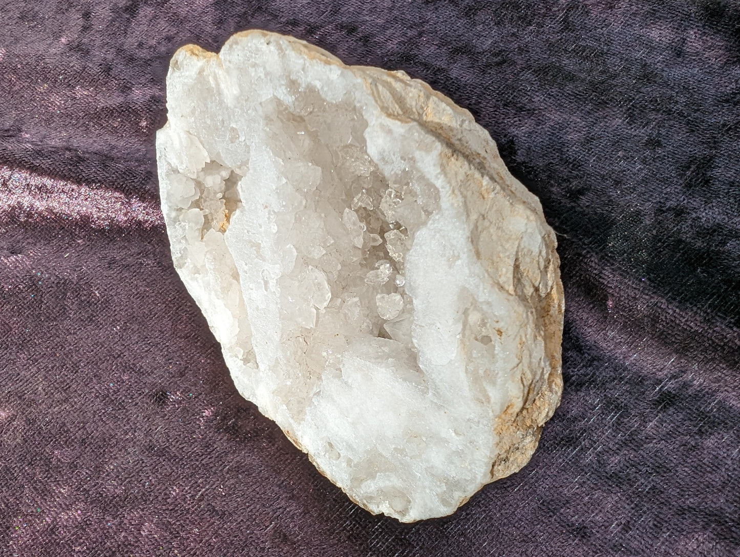White Quartz sparkly crystal geode 244g Rocks and Things