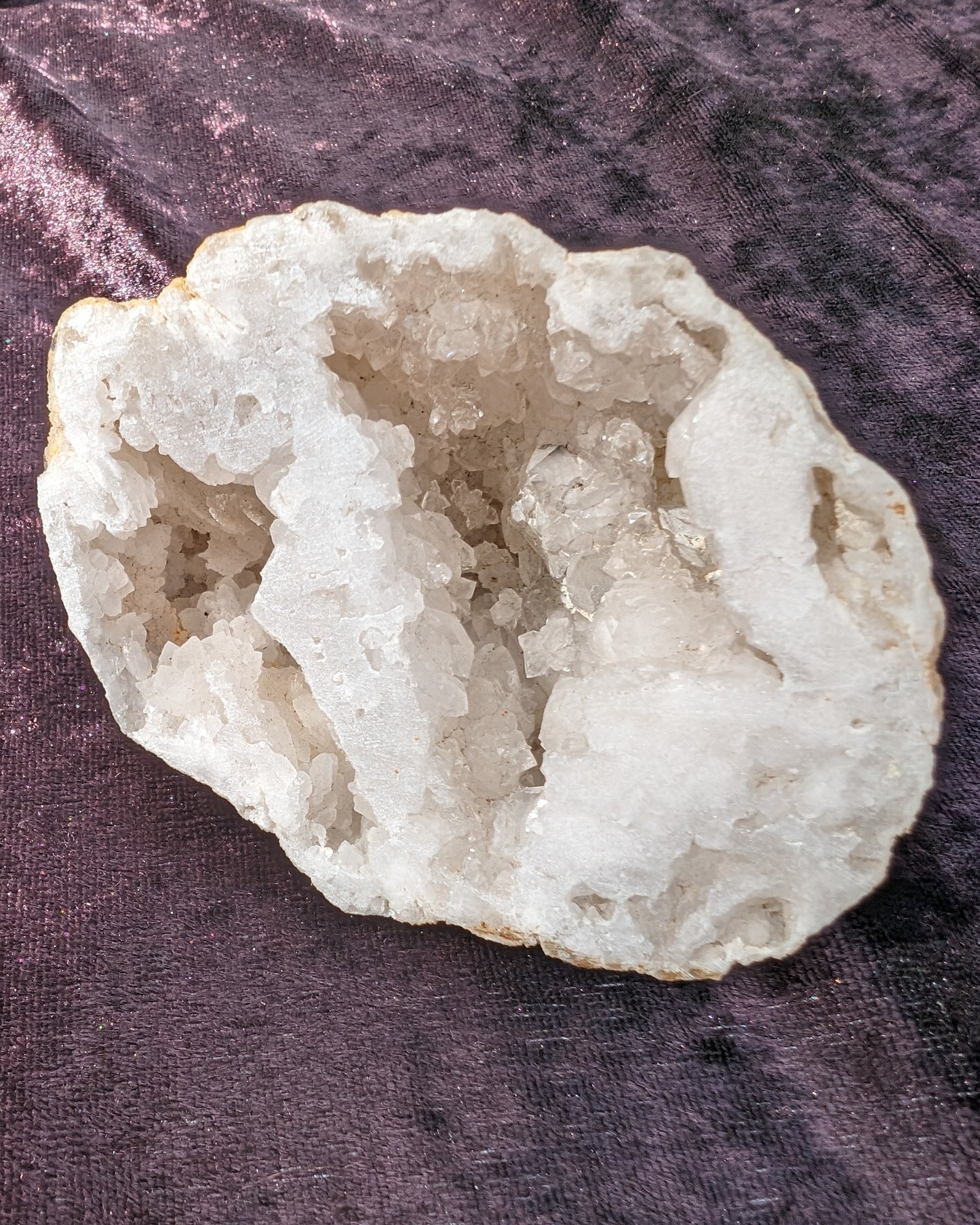 White Quartz sparkly crystal geode 244g Rocks and Things