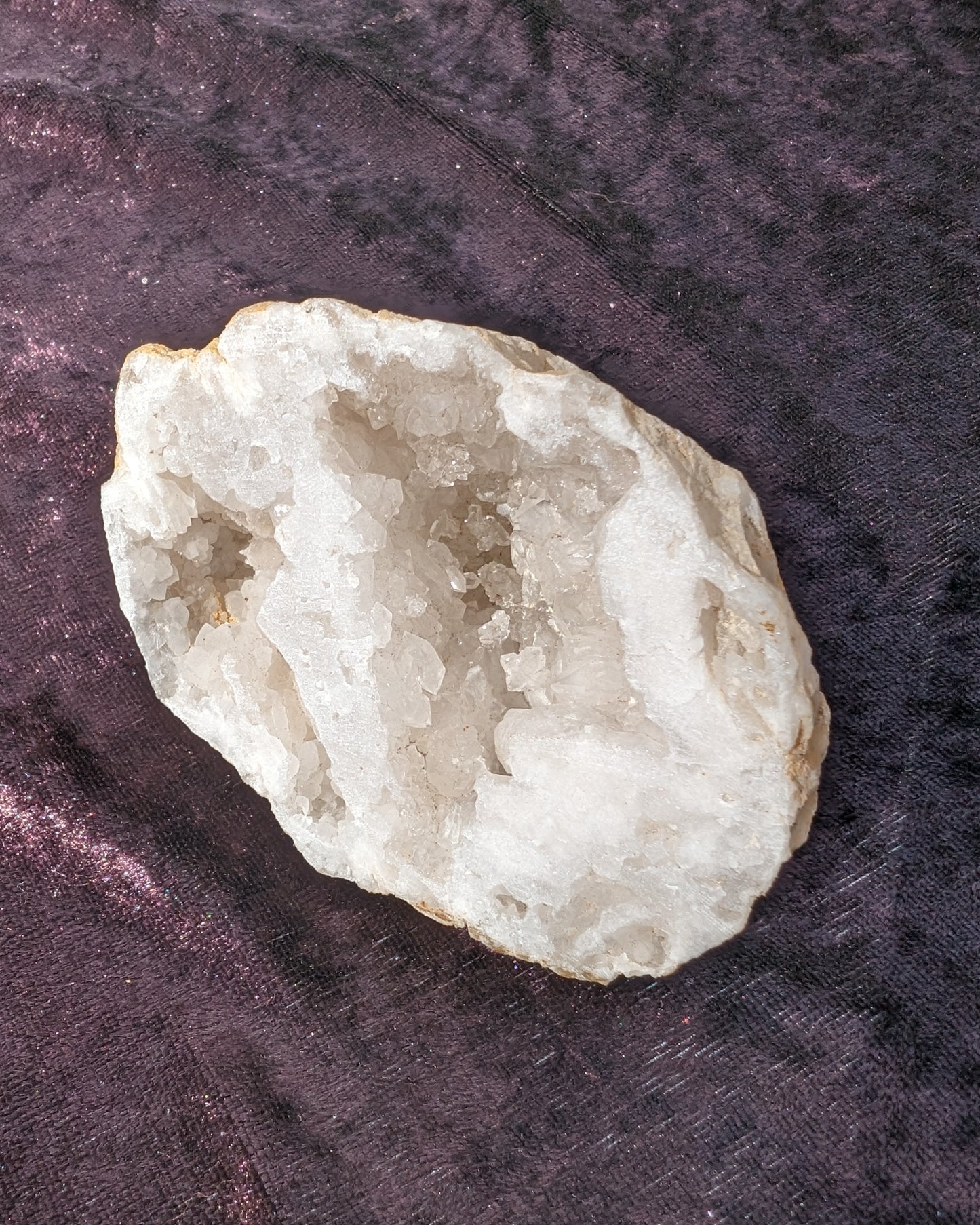 White Quartz sparkly crystal geode 244g Rocks and Things