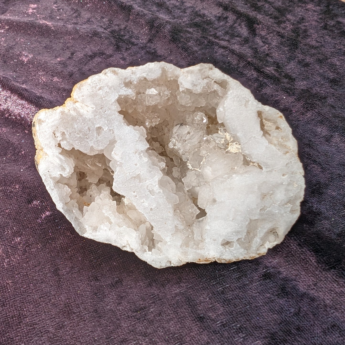 White Quartz sparkly crystal geode 244g Rocks and Things