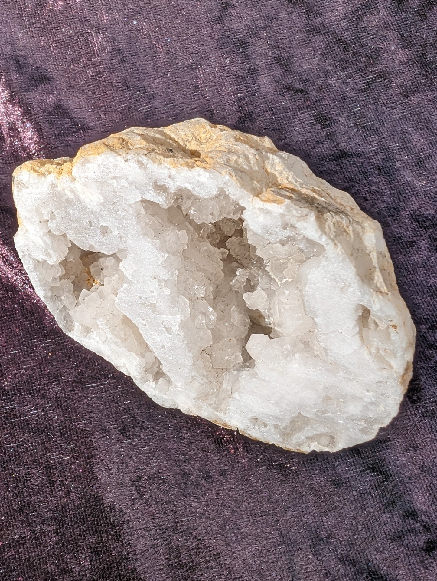 White Quartz sparkly crystal geode 244g Rocks and Things