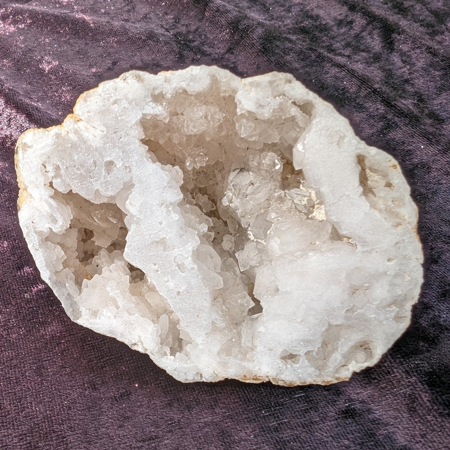 White Quartz sparkly crystal geode 244g Rocks and Things