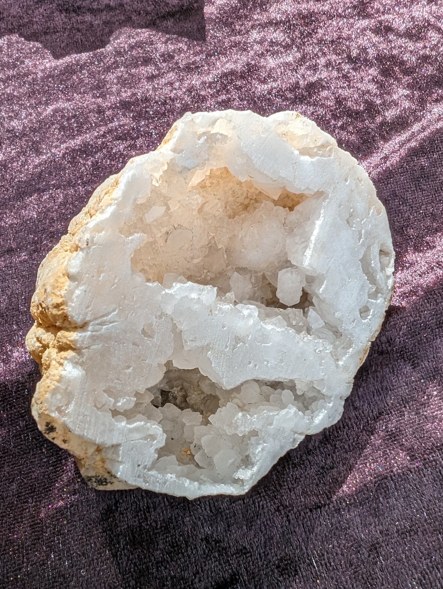 White Quartz sparkly crystal geode 244g Rocks and Things