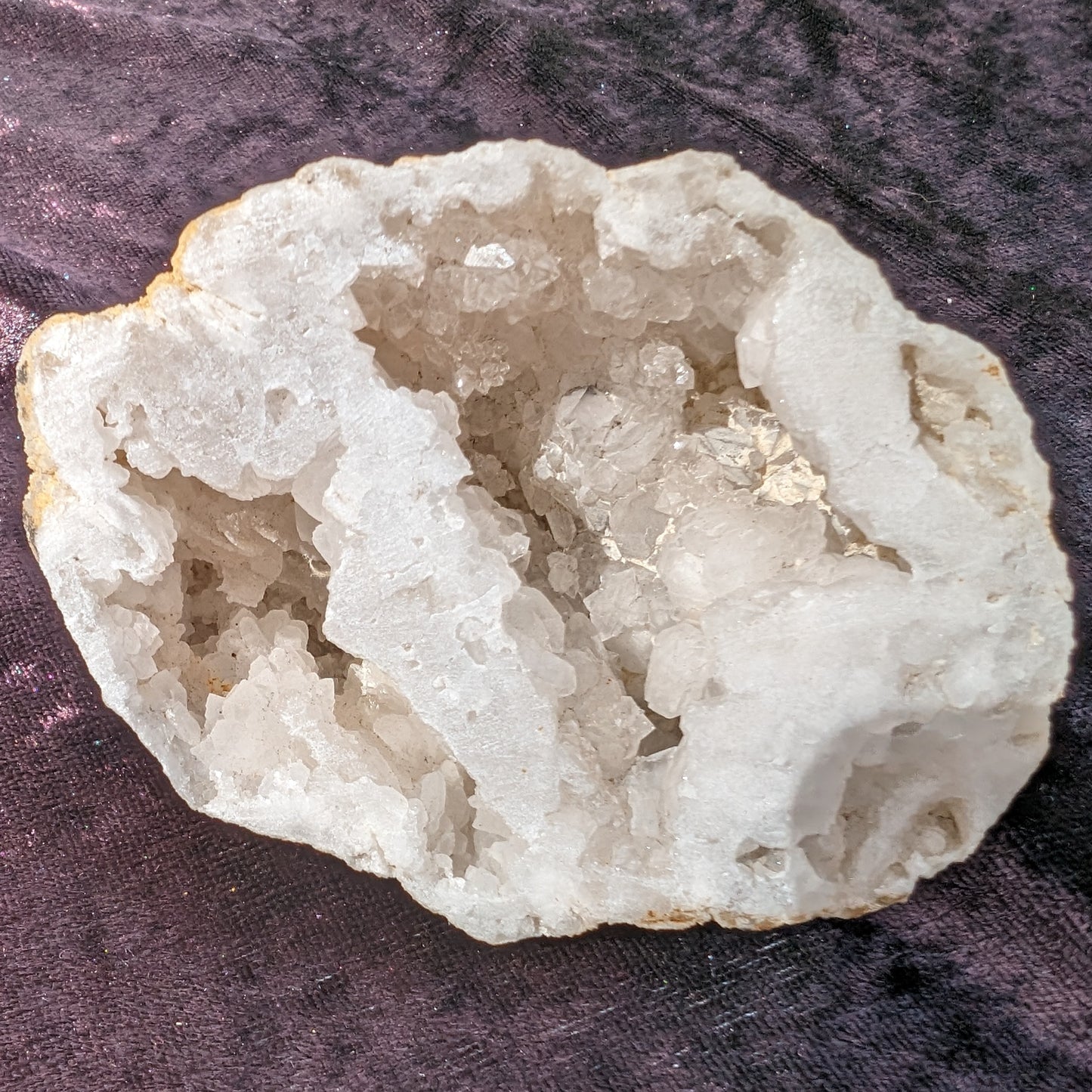 White Quartz sparkly crystal geode 244g Rocks and Things