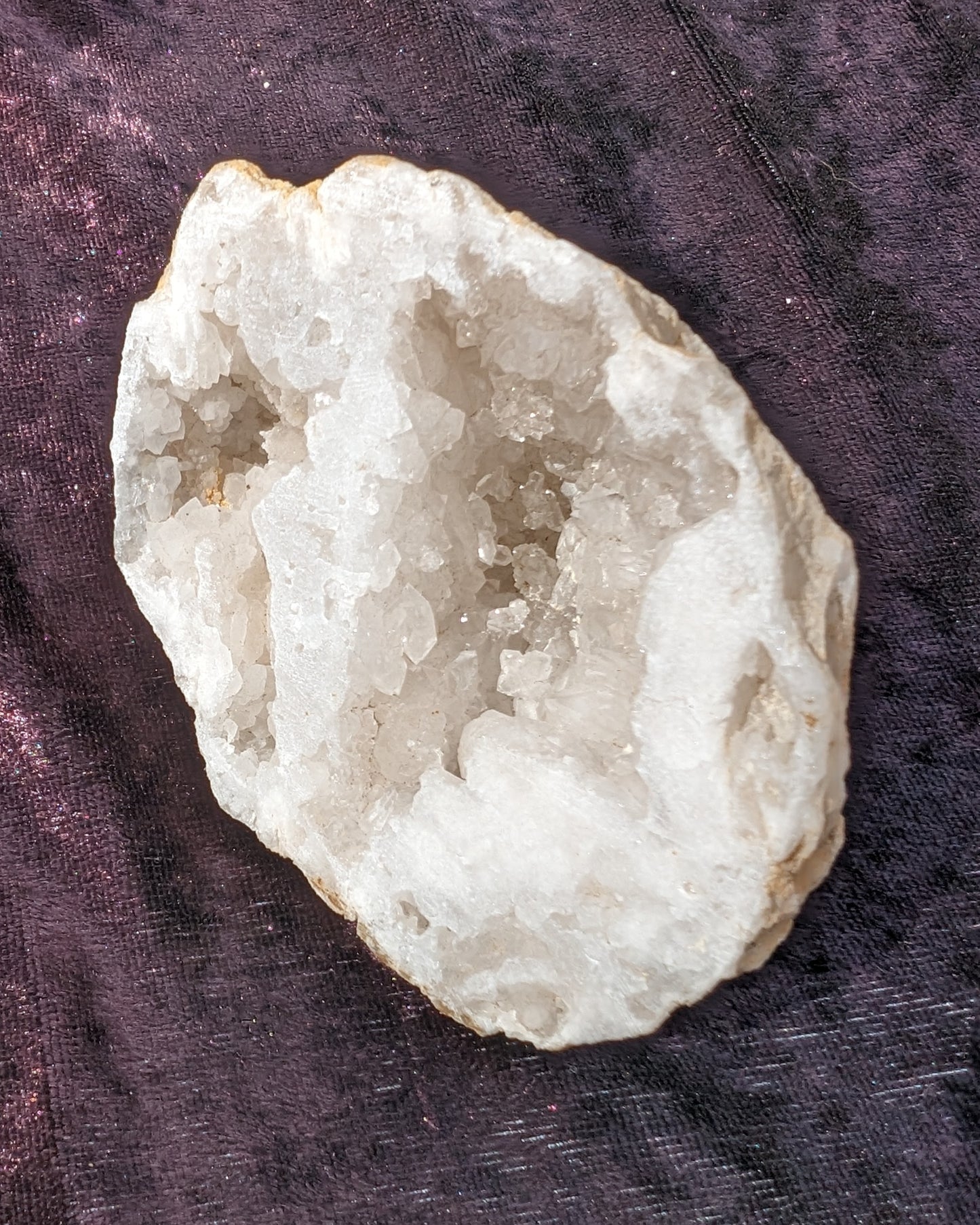White Quartz sparkly crystal geode 244g Rocks and Things