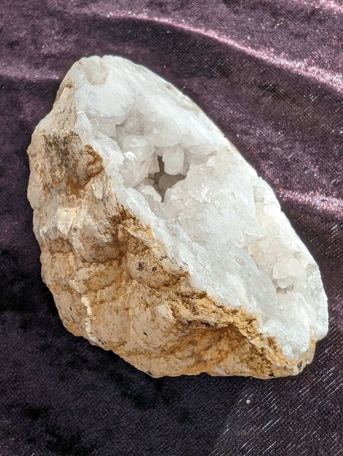 White Quartz sparkly crystal geode 244g Rocks and Things