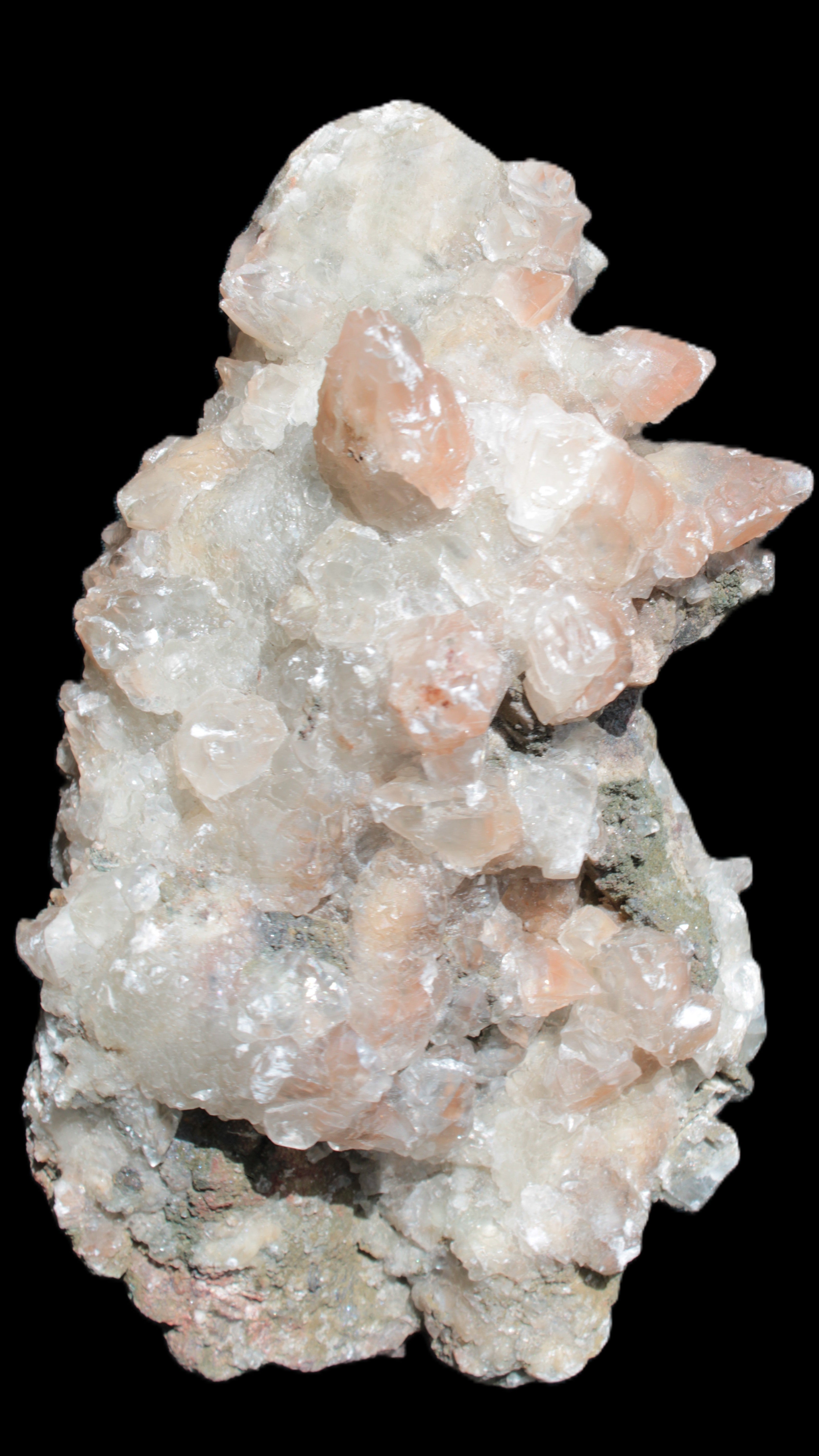 Quartz Paragenesis crystal cluster 132*75*43mm 343g in bright sunlight