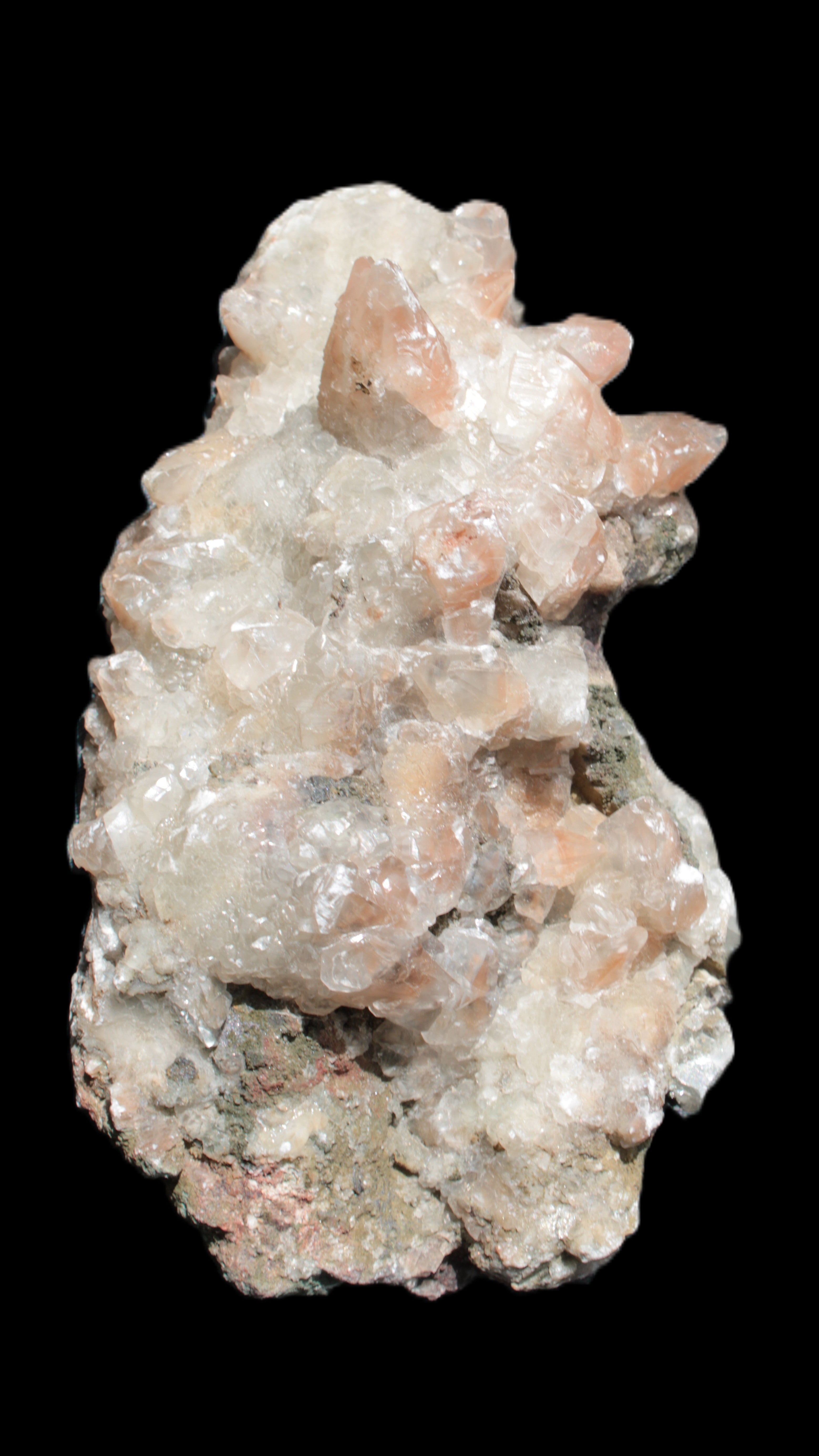 Quartz Paragenesis crystal cluster 132*75*43mm 343g in bright sunlight