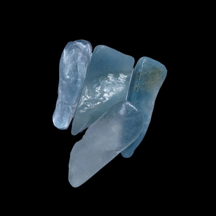 Aquamarine 4 polished crystals 4g in sunlight - Rocks and Things Store