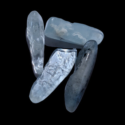 Aquamarine 4 polished crystals 4g in sunlight - Rocks and Things Store