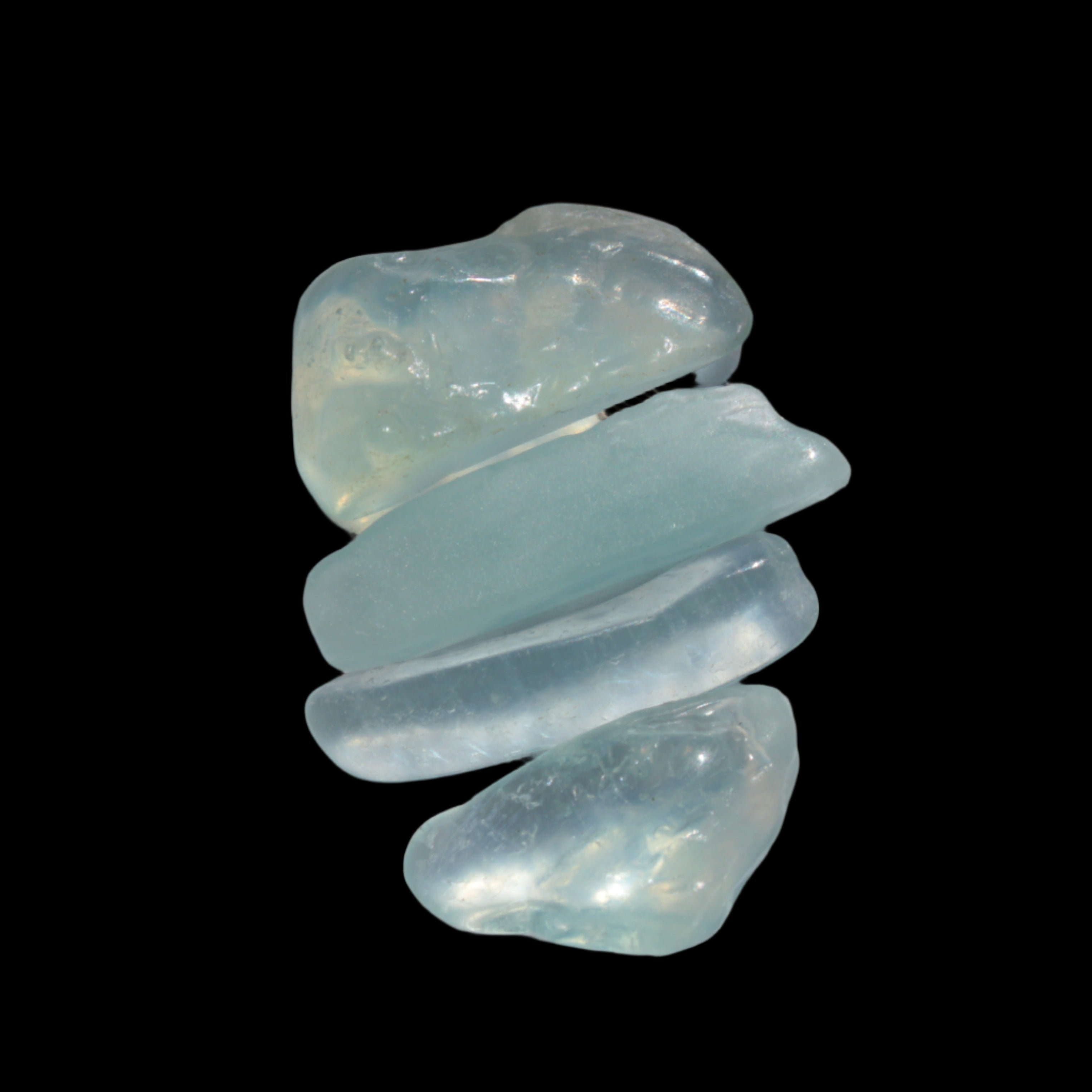 Aquamarine 4 polished crystals 4g in sunlight - Rocks and Things Store