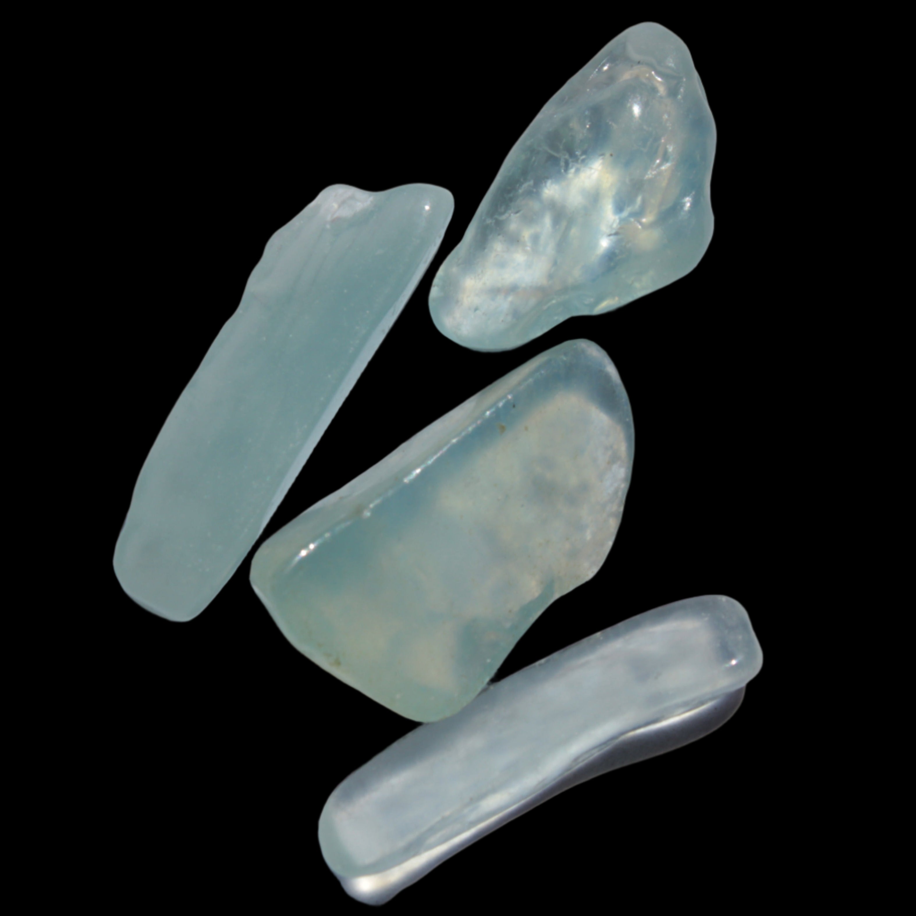Aquamarine 4 polished crystals 4g - Rocks and Things Store