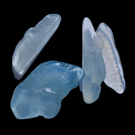 Aquamarine 4 polished crystals 4g in sunlight - Rocks and Things Store