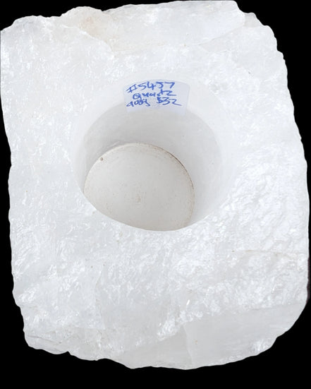 Quartz tea candle holder 100*80*62mm 908g in sunlight - Rocks and Things Store