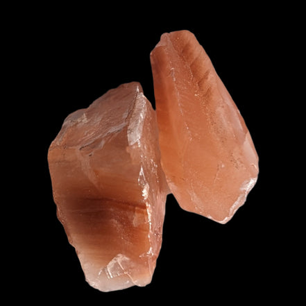 Red natural Calcite 2 crystals 15-18g in sunlight - Rocks and Things Store