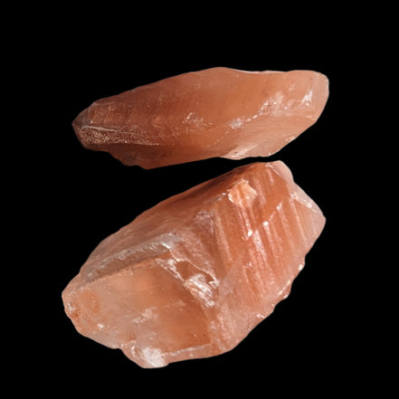Red natural Calcite 2 crystals 15-18g in sunlight - Rocks and Things Store