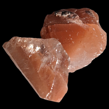 Red natural Calcite 2 crystals 15-18g in sunlight - Rocks and Things Store