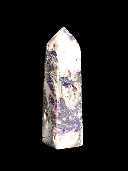 Purple Fantasy Fluorite obelisk 369g  in sunlight - Rocks and Things Store