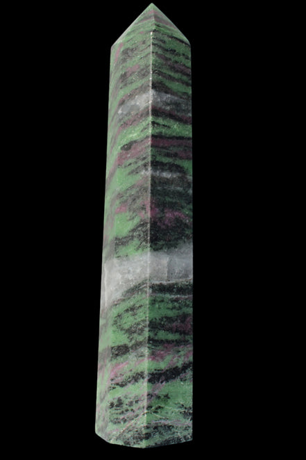 Ruby Zoisite obelisk 574g in sunlight - Rocks and Things Store
