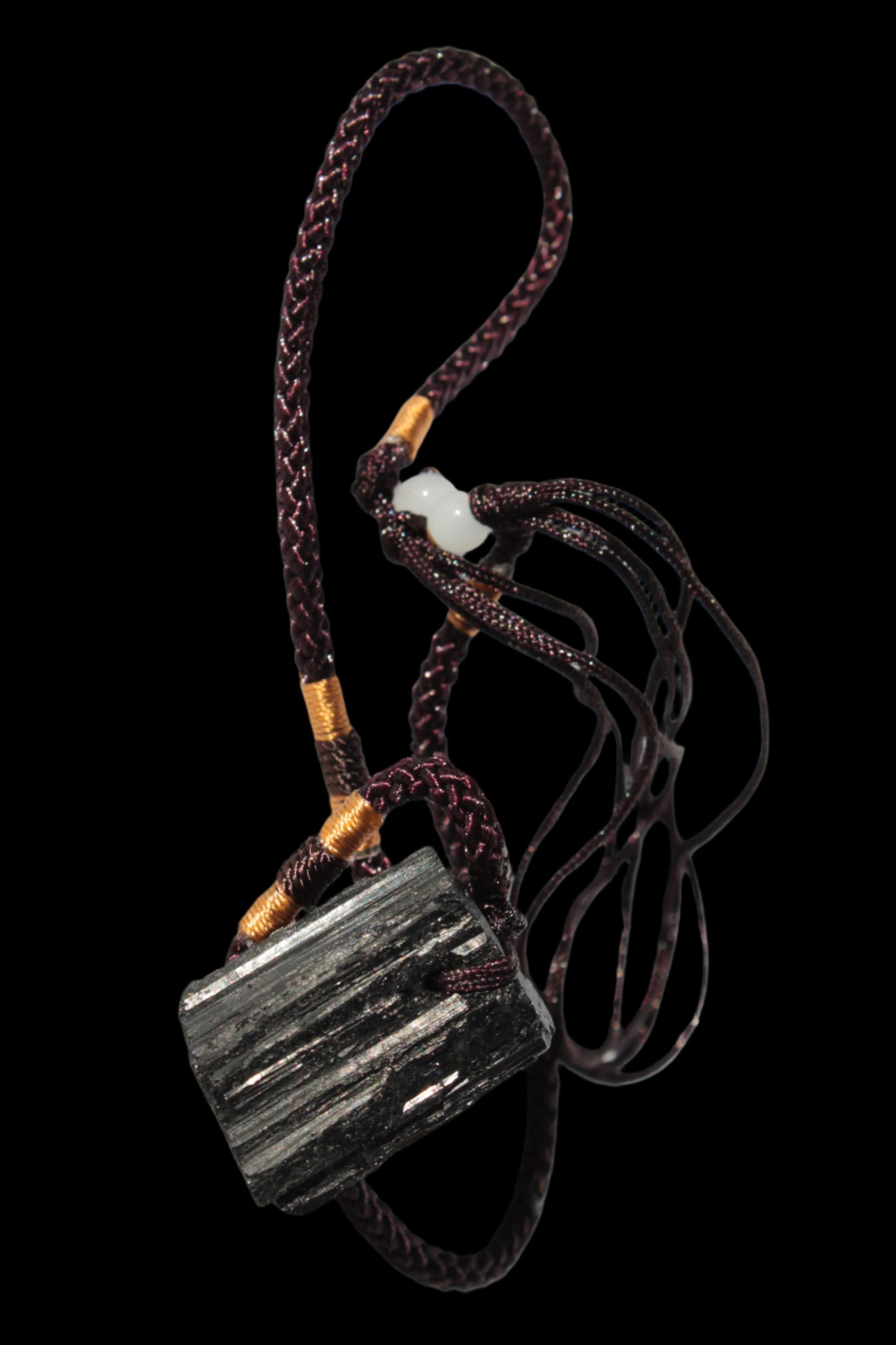 Black Tourmaline pendant necklace adjustable 15-20g Rocks and Things