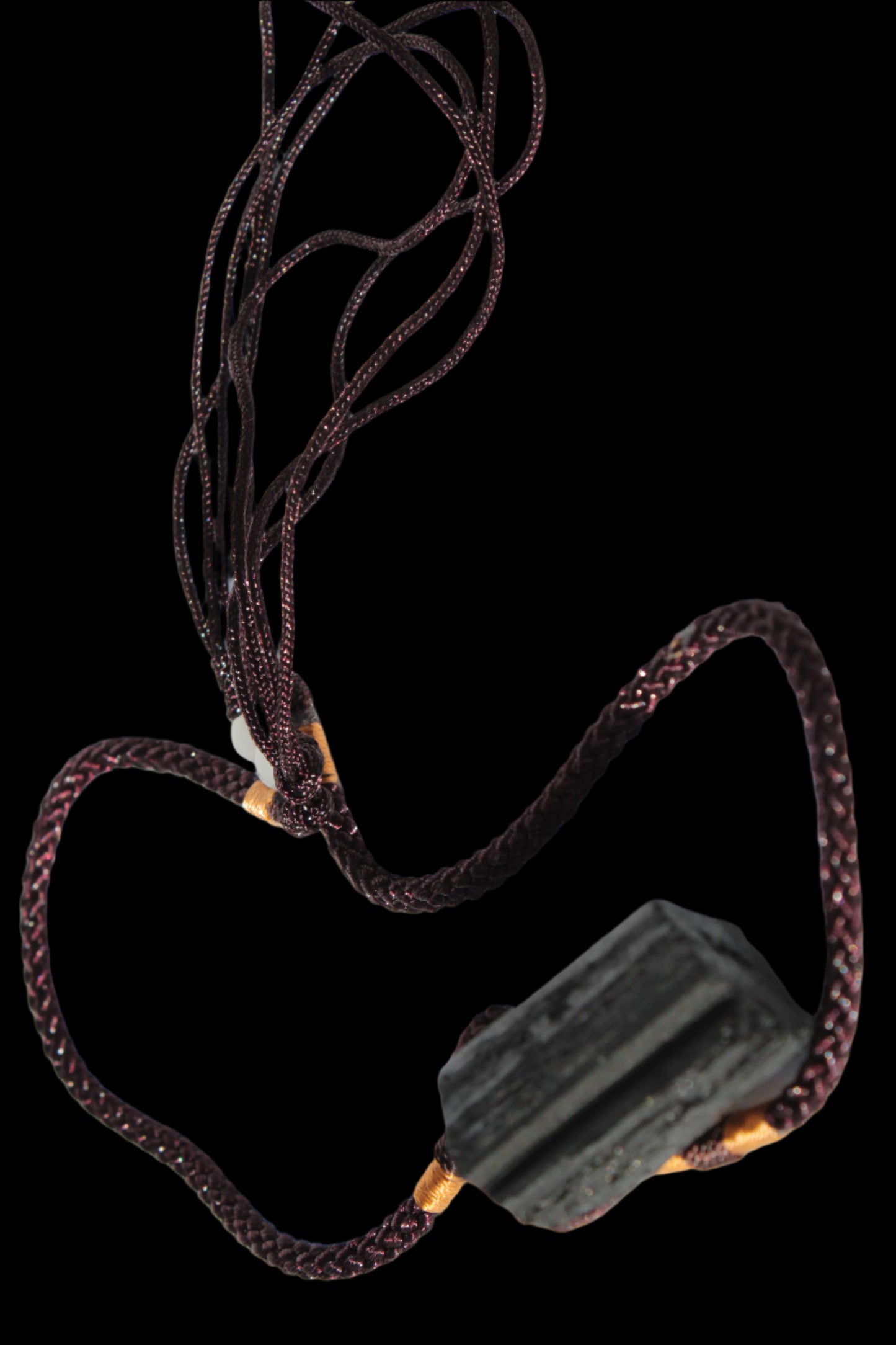 Black Tourmaline pendant necklace adjustable 15-20g - Rocks and Things Stores