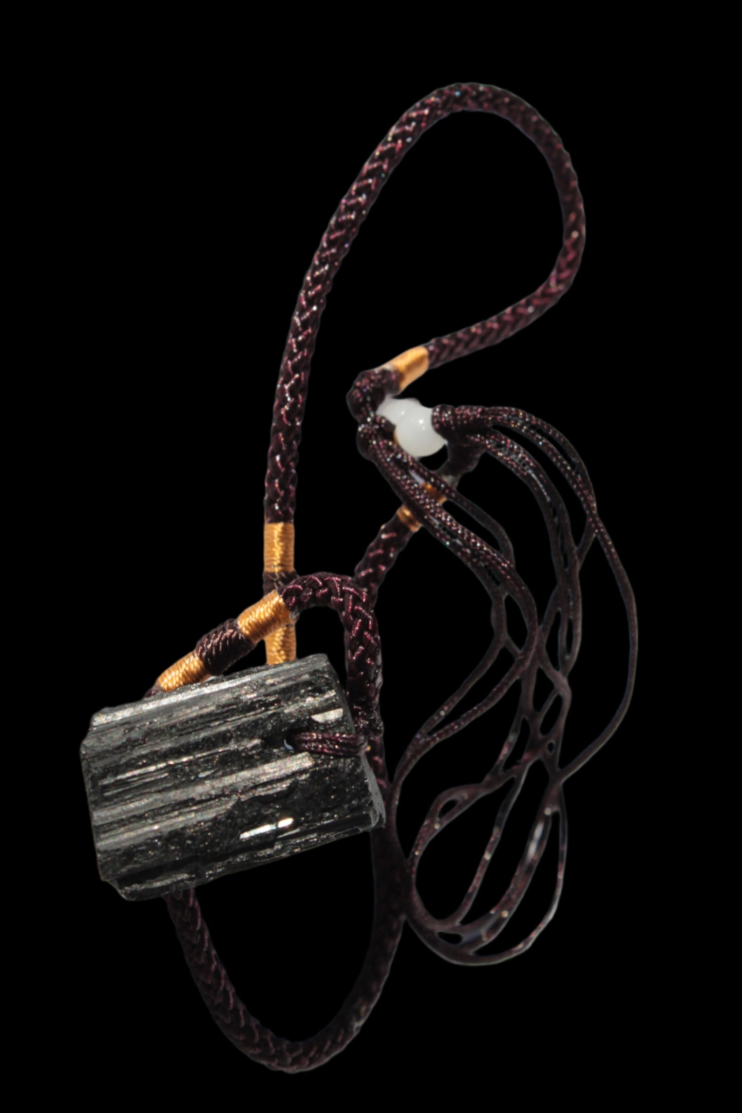 Black Tourmaline pendant necklace adjustable 15-20g - Rocks and Things Store