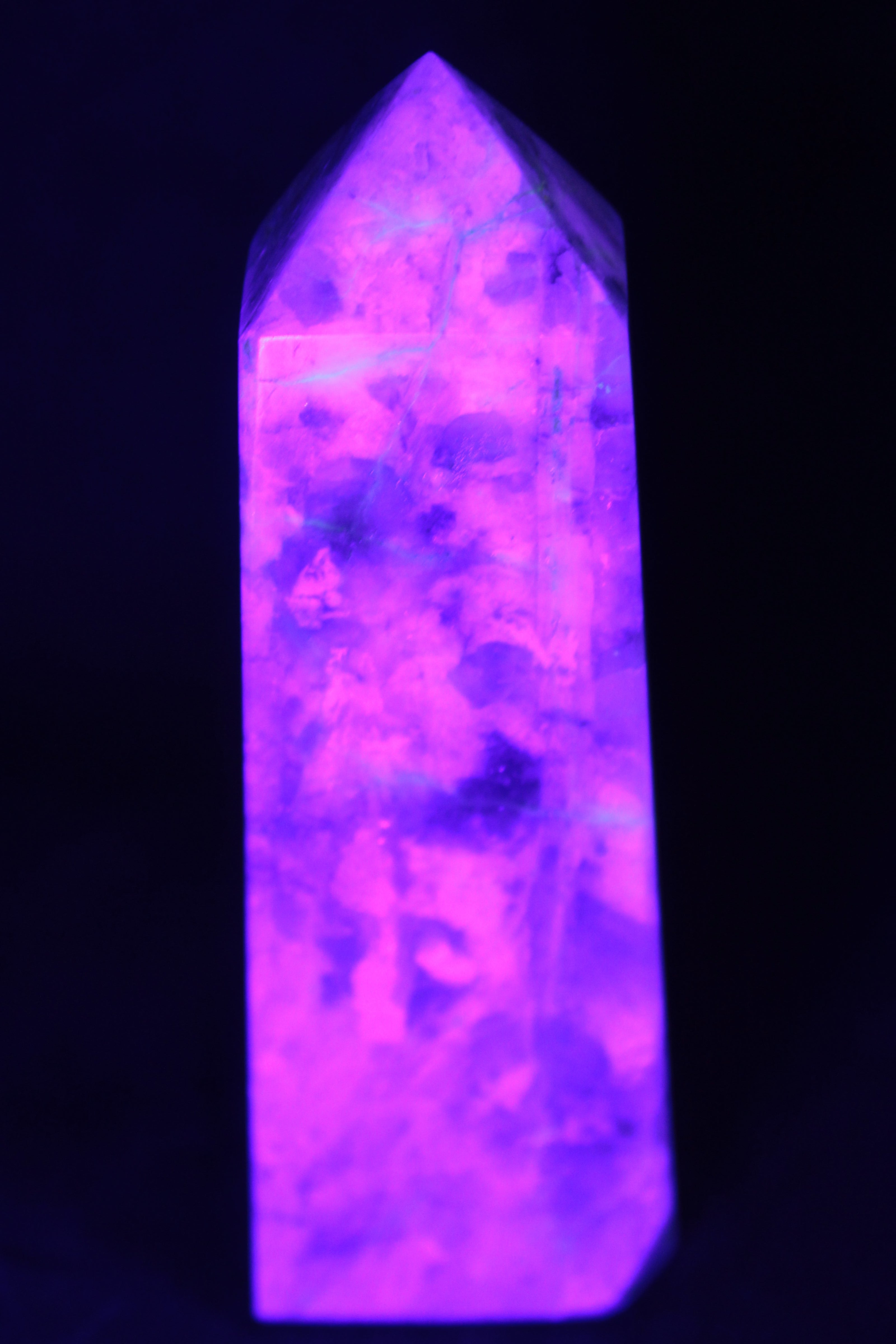 Cherry Blossom Pink Tourmaline and Quartz obelisk 115mm 244g Rocks and Things