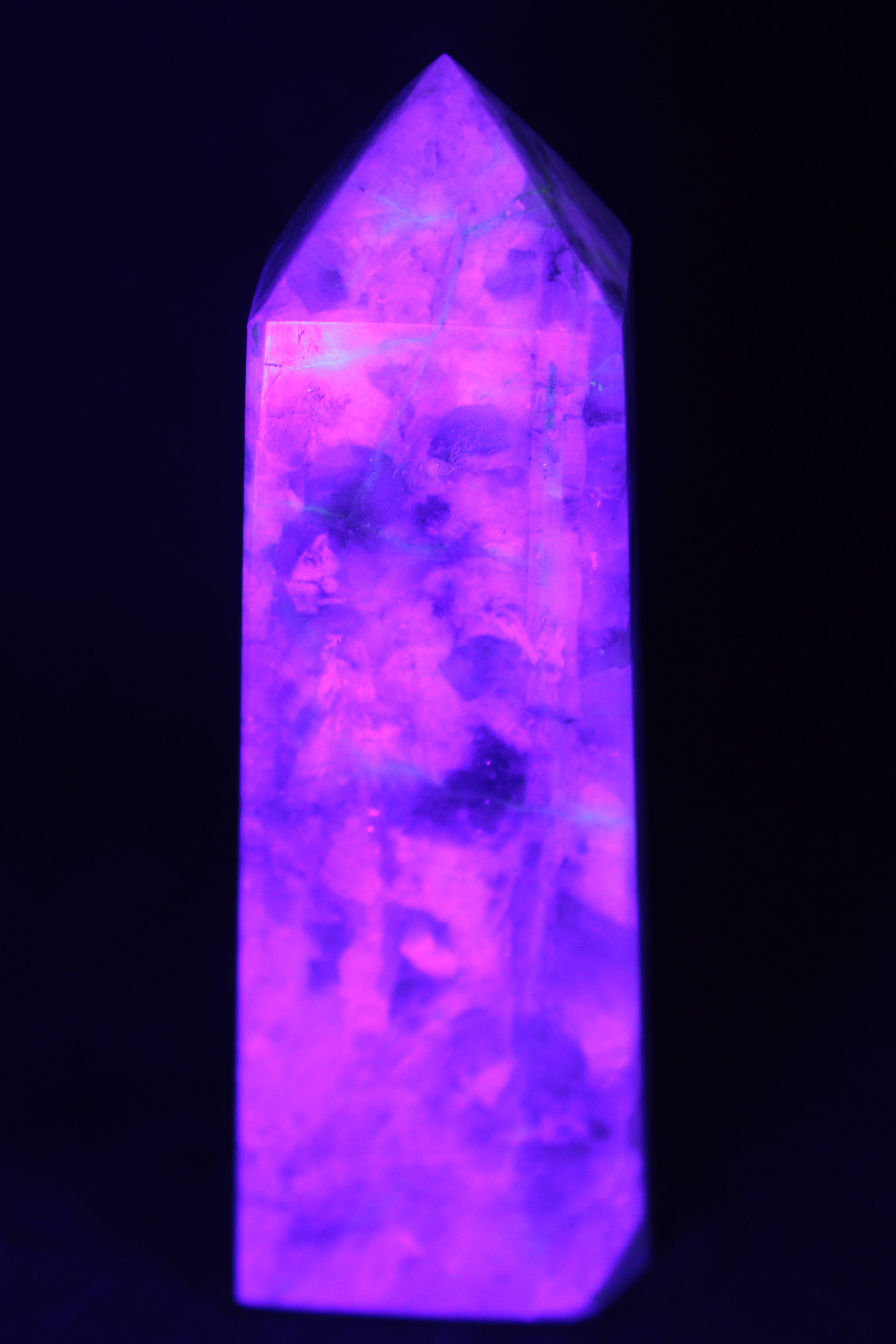 Cherry Blossom Pink Tourmaline and Quartz obelisk 115mm 244g Rocks and Things