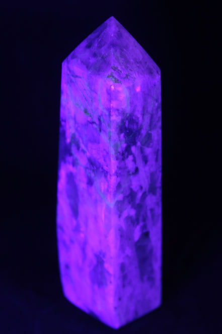Cherry Blossom Pink Tourmaline and Quartz obelisk 115mm 244g Rocks and Things