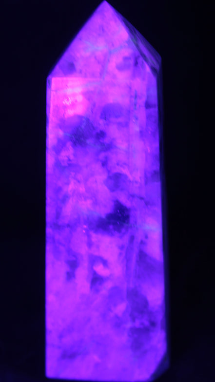 Cherry Blossom Pink Tourmaline and Quartz obelisk 115mm 244g Rocks and Things