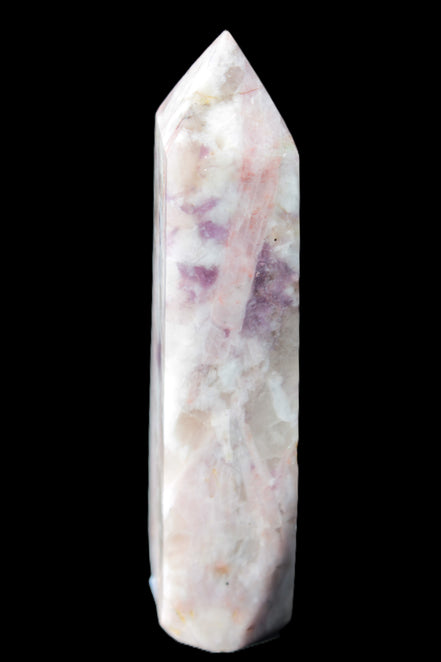 Cherry Blossom Pink Tourmaline and Quartz obelisk 115mm 244g Rocks and Things