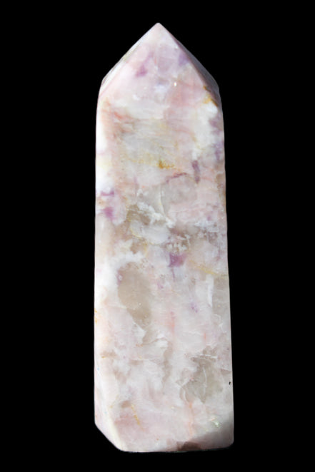 Cherry Blossom Pink Tourmaline and Quartz obelisk 115mm 244g Rocks and Things