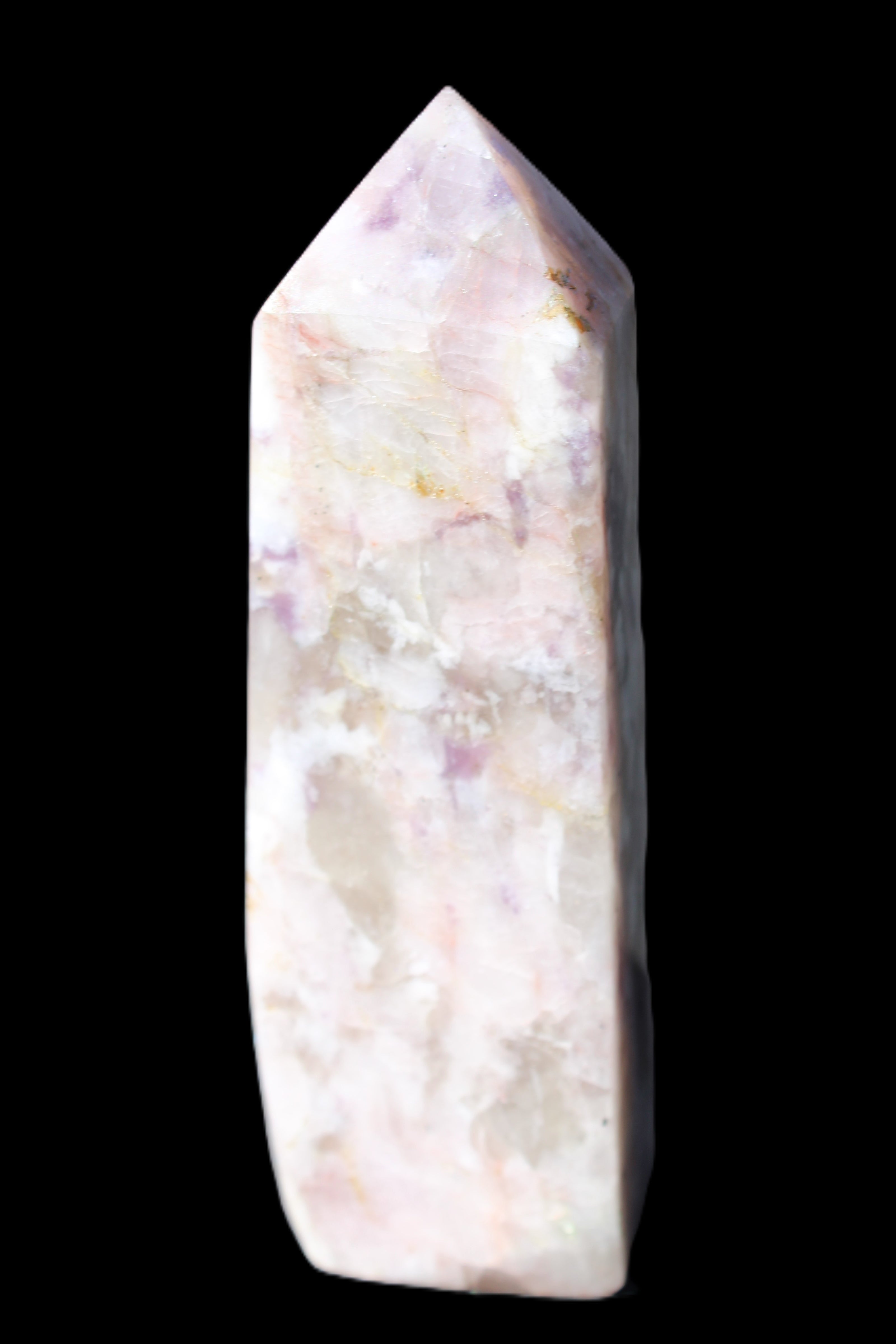 Cherry Blossom Pink Tourmaline and Quartz obelisk 115mm 244g Rocks and Things