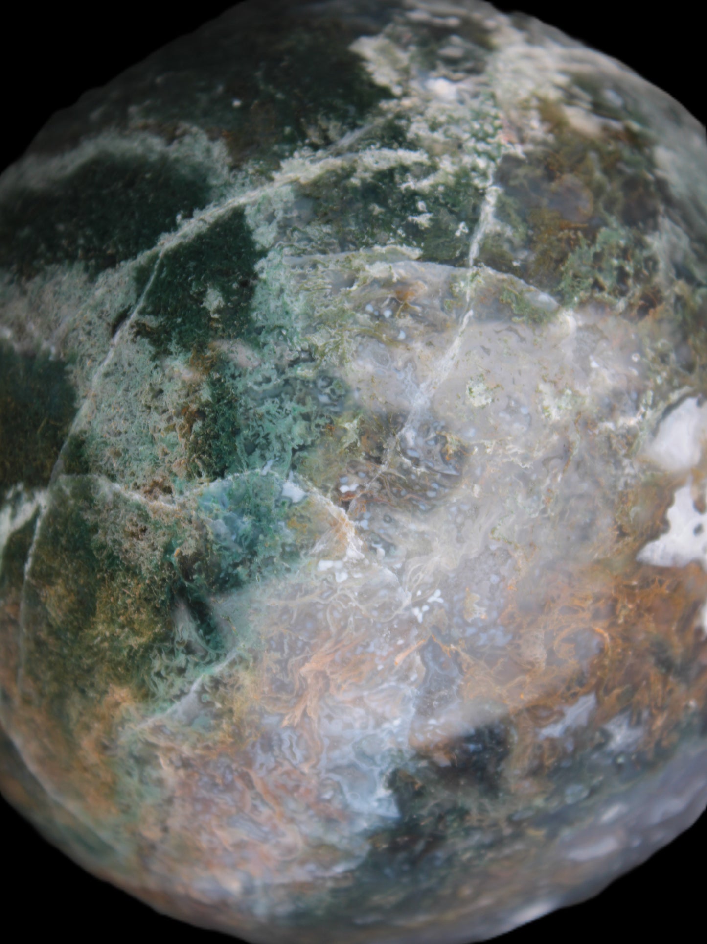 Ocean Moss Agate sphere 118mm 1781g Rocks and Things