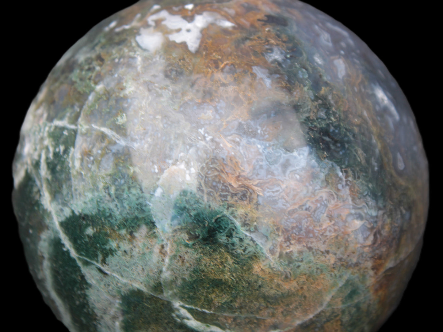 Ocean Moss Agate sphere 118mm 1781g Rocks and Things